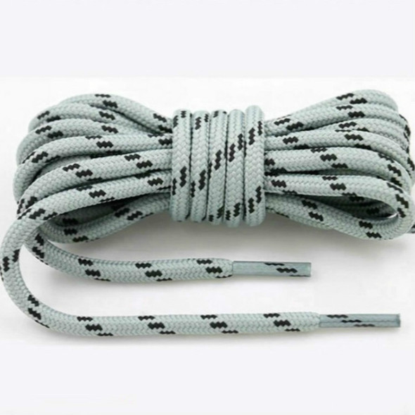 2 Pairs Round High Density Weaving Shoe Laces Outdoor Hiking Slip Rope Sneakers Boot Shoelace, Length:120cm(Light Gray-Black)