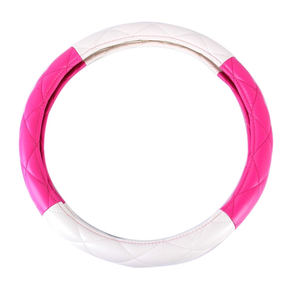 The Color Pink + White Leather Car Steering Wheel Cover Sets Four Seasons General