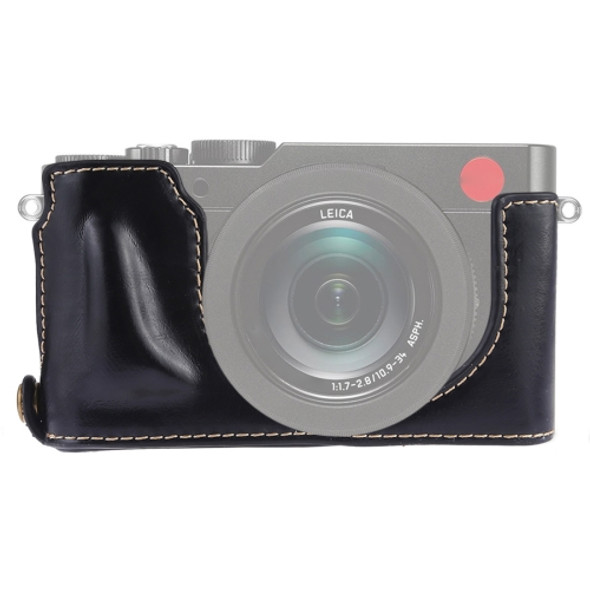 1/4 inch Thread PU Leather Camera Half Case Base for Leica DLUX TYP 109 (Black)