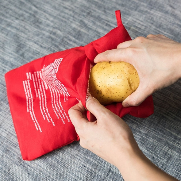 Washable Reusable Microwave Potato Cooker Bag (Cooks Up to 4 Potatoes At The Same Time), Size: 26.7*17.6cm(Red)