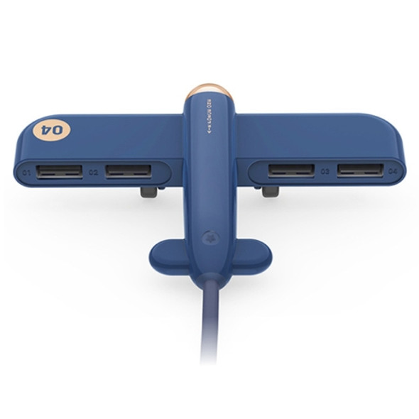 3life-308 5V 0.5A 4 USB Interfaces Air Force One Extender HUB Data Hub (Blue)