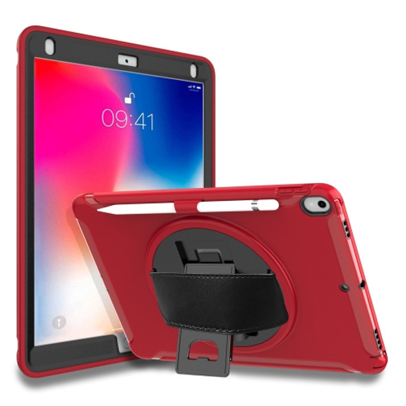 For iPad Pro 10.5 inch 360 Degree Rotation PC+TPU Protective Cover with Holder & Hand Strap(Red)