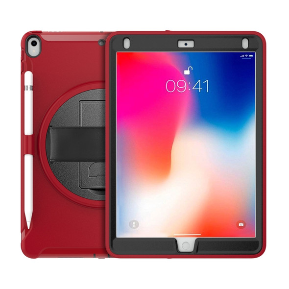 For iPad Pro 10.5 inch 360 Degree Rotation PC+TPU Protective Cover with Holder & Hand Strap(Red)