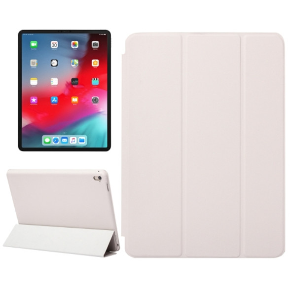 Horizontal Flip Solid Color Leather Case for iPad Pro 11 inch (2018), with Three-folding Holder & Wake-up / Sleep Function (White)