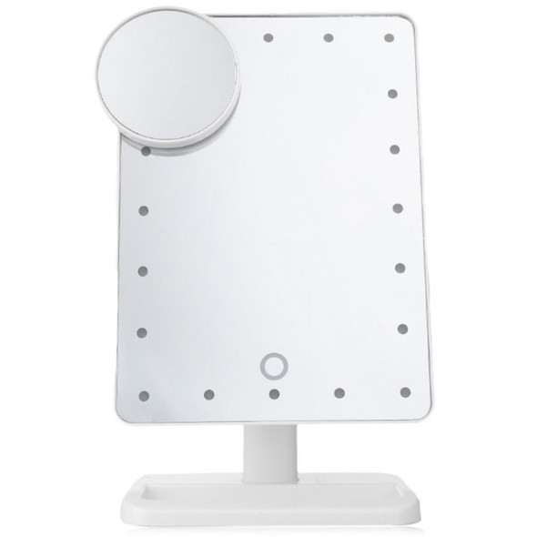 Portable Led Touch Sensor Mirror With Lamp Desktop Fill Light(White)