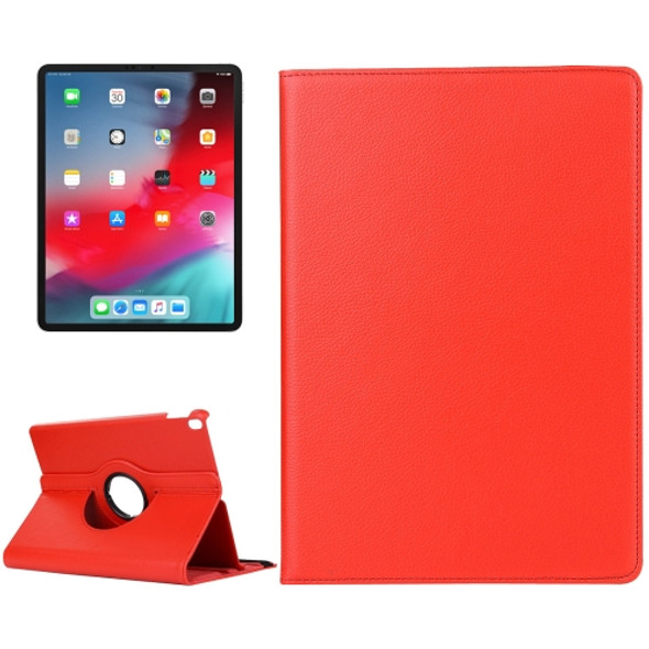 Litchi Texture Horizontal Flip 360 Degrees Rotation Leather Case for iPad Pro 11 inch (2018)?with Holder (Red)