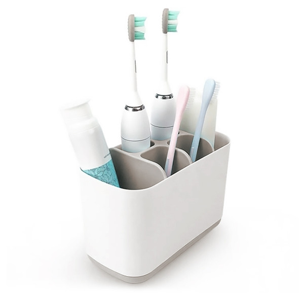 Bathroom Wash Storage Box Toilet Toothbrush Toothpaste Set Countertop Shelf, Size:L(Grey)