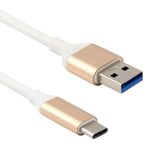 1m Round Wire USB 3.1 Type-c to USB 3.0 Data / Charger Cable, For Galaxy S8 & S8 + / LG G6 / Huawei P10 & P10 Plus / Xiaomi Mi 6 & Max 2 and other Smartphones (White + Gold)