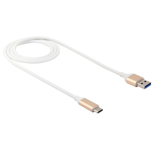1m Round Wire USB 3.1 Type-c to USB 3.0 Data / Charger Cable, For Galaxy S8 & S8 + / LG G6 / Huawei P10 & P10 Plus / Xiaomi Mi 6 & Max 2 and other Smartphones (White + Gold)