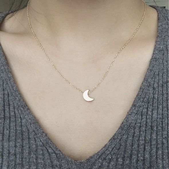 3 PCS Fashion Simple Thickening Moon Pendant Necklace(Gold)