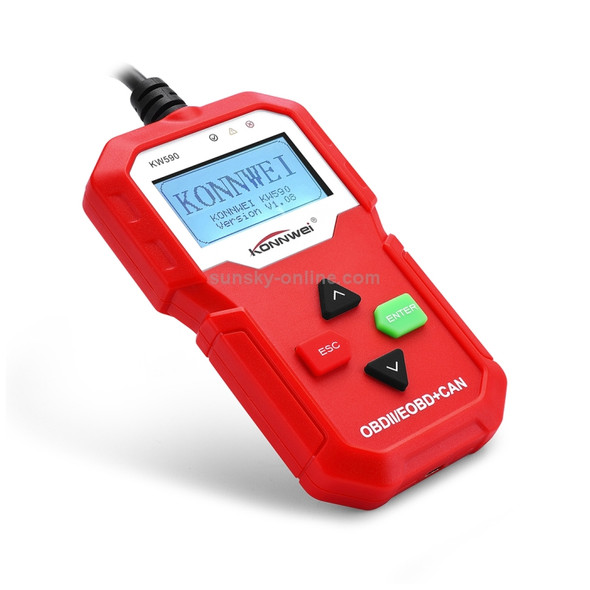 KW590 Mini OBDII Car Auto Diagnostic Scan Tools Auto Scan Adapter Scan Tool (Can Only Detect 12V Gasoline Car)(Red)