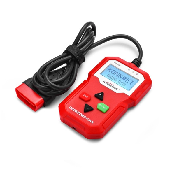 KW590 Mini OBDII Car Auto Diagnostic Scan Tools Auto Scan Adapter Scan Tool (Can Only Detect 12V Gasoline Car)(Red)