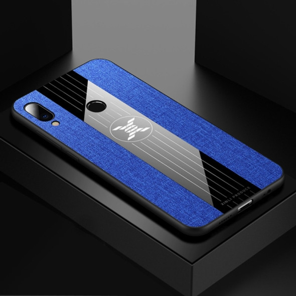 For Meizu Note 9 XINLI Stitching Cloth Texture Shockproof TPU Protective Case(Blue)