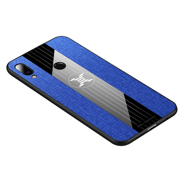 For Meizu Note 9 XINLI Stitching Cloth Texture Shockproof TPU Protective Case(Blue)