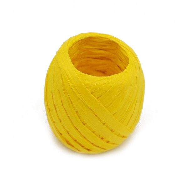 3 PCS 20M Paper Rope Raffia Ribbon Natural Lace Rope Gift Box Wrapping DIY Decoration(Yellow)