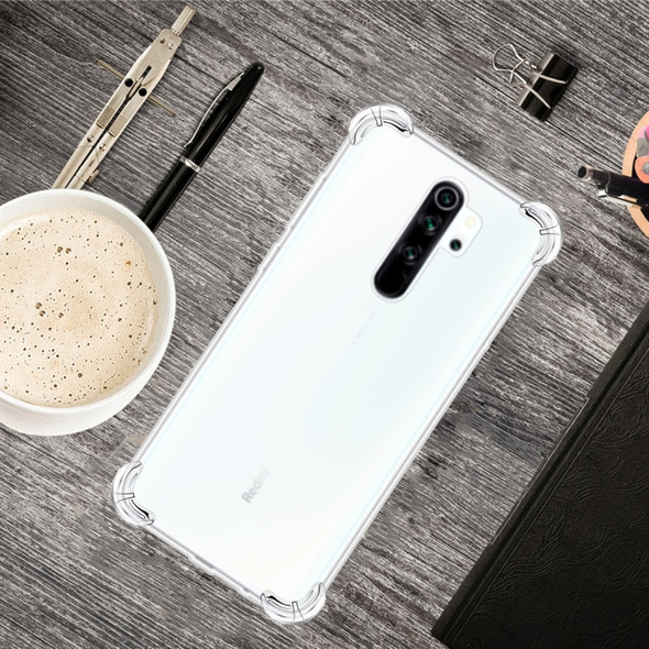 For Xiaomi Redmi Note 8 Pro Four-Corner Anti-Drop Ultra-Thin Transparent TPU Phone Case(Transparent)