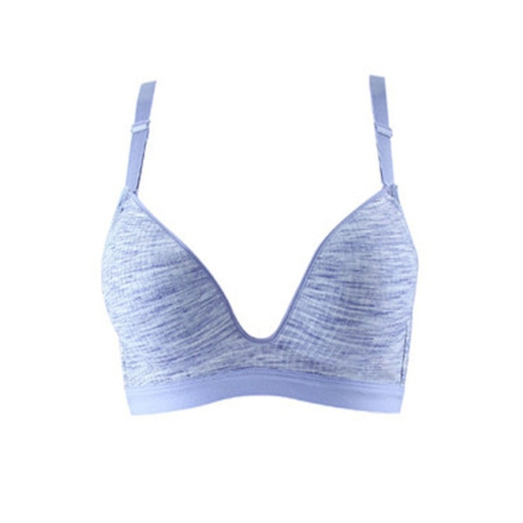 Women Gather Up Traceless Bra Sports Anti-Shake  Size : 34/75AB(Blue)