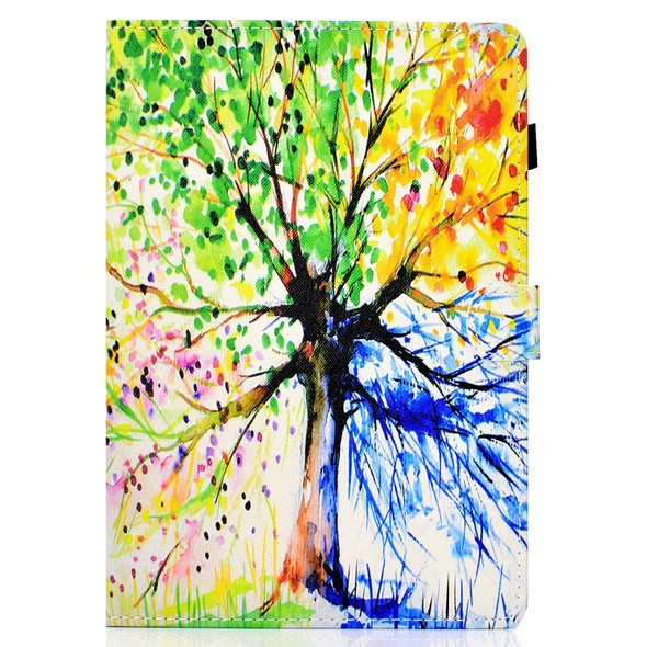 For iPad Pro 10.5 2017 / 2019 Colored Drawing Stitching Horizontal Flip Leather Case, with Holder & Card Slots & Sleep / Wake-up function(Colorful Tree)
