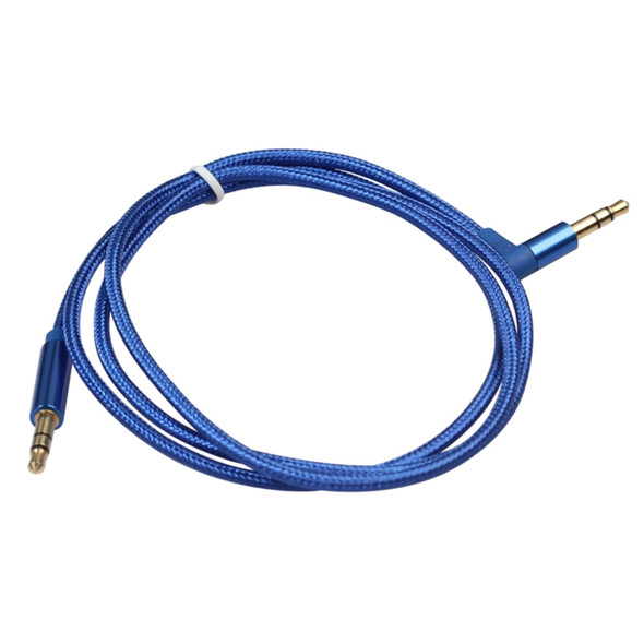 AV01 3.5mm Male to Male Elbow Audio Cable, Length: 1m (Blue)