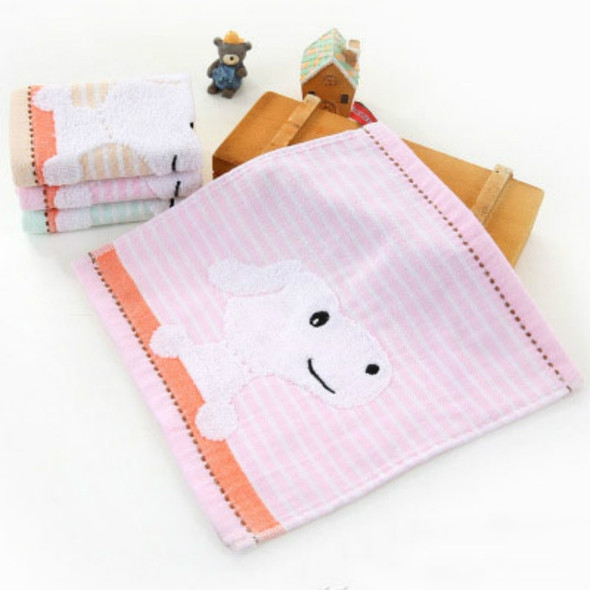 Household Cotton Gauze Children's Small Square Towel Double-sided Absorbent Face Wash Towel(Pink)