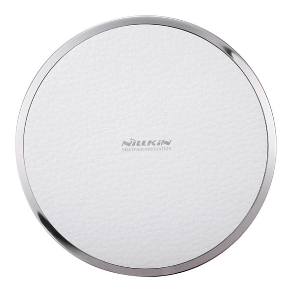 NILLKIN Magic Disk III QI Standard Smart Recognition 10W Wireless Charger with Circular Blue Indicator, For iPhone 8 / 8 Plus / X &  Smart Phones, Size: 105 x 105 x 14 mm(White)