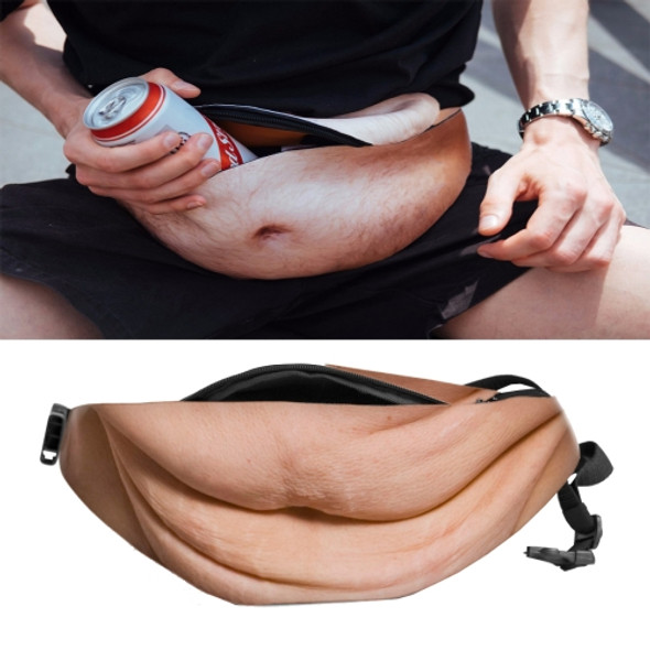 Creative Funny Anti-harassment Artificial Carnosity Belly Shape Outdoor Bags, Multifunctional Portable Unisex Sports Belly Waist Bag