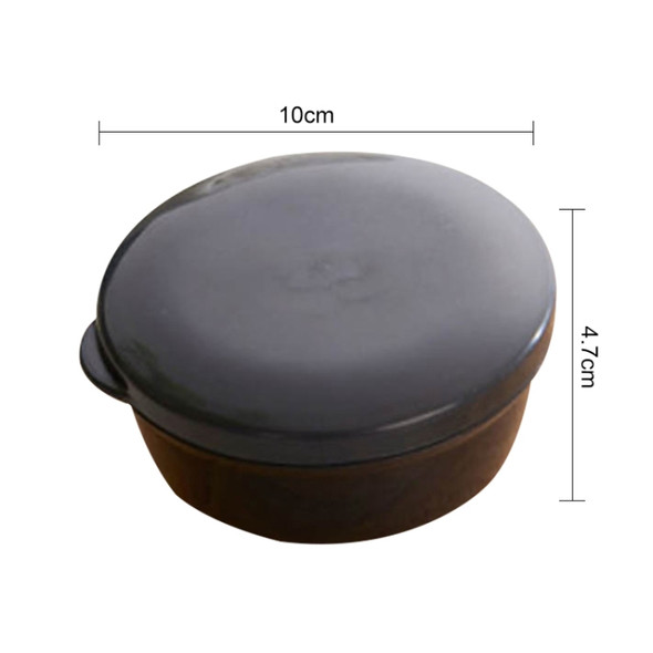 2 PCS Circular Drainage Covered Portable Travel Soap Box(Black)