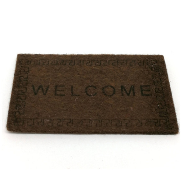 Handmade Simulation Doll House Accessories Welcome Pad Floor Mat Model(Brown )