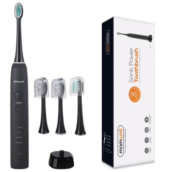 IPX7 Waterproof Rechargeable Adult Sonic Pulse Electric Toothbrush, US Plug(White)