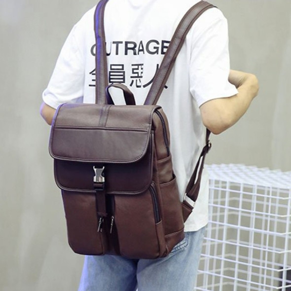 British Style Casual PU Double-shoulder Bag Messenger Bag for Men (Coffee)