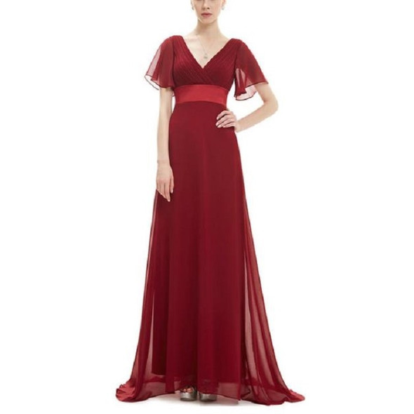 Evening Dresses Padded Trailing Flutter Summer Style Dresses, Size:XL(Red)