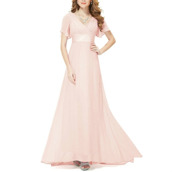 Evening Dresses Padded Trailing Flutter Summer Style Dresses, Size:XL(Pink)
