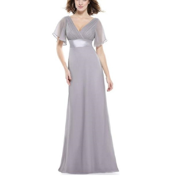 Evening Dresses Padded Trailing Flutter Summer Style Dresses, Size:XL(Grey)