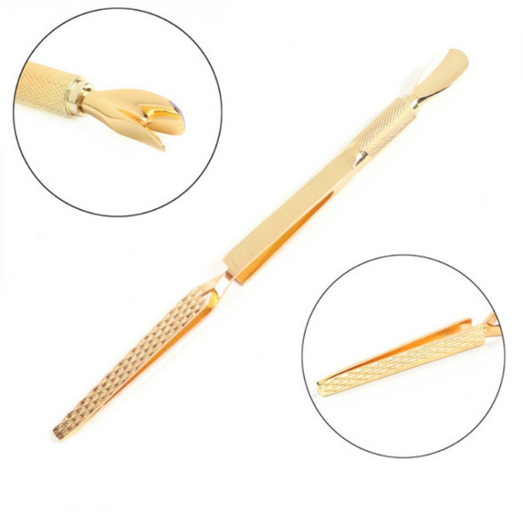 Double Head Cuticle Pusher Chameleon Tweezers Multifunctional Manicure Tools(ST03)