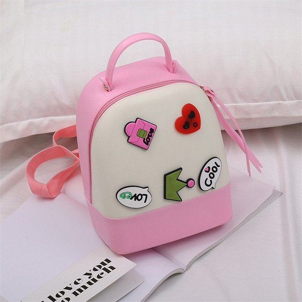 Multi-function Leisure Fashion Silica Gel Double Shoulders Bag Backpack (Pink)