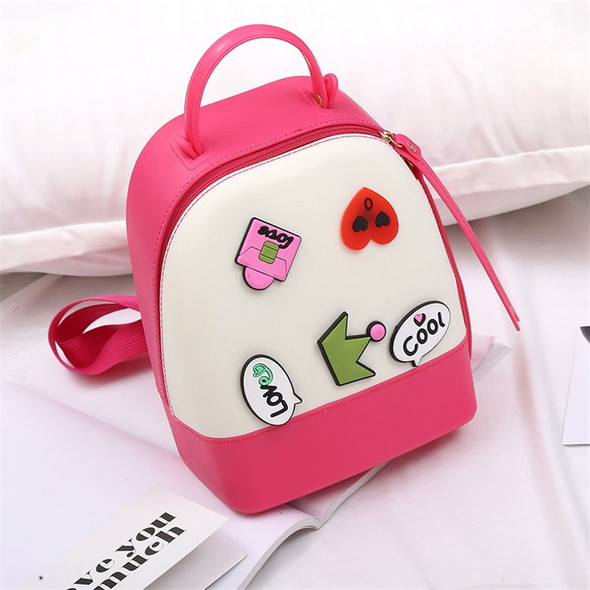 Multi-function Leisure Fashion Silica Gel Double Shoulders Bag Backpack (Rose Red)