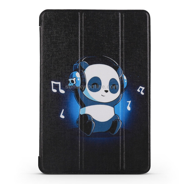 Music Panda Pattern Horizontal Flip PU Leather Case for iPad mini 3 / 2 / 1, with Three-folding Holder & Honeycomb TPU Cover