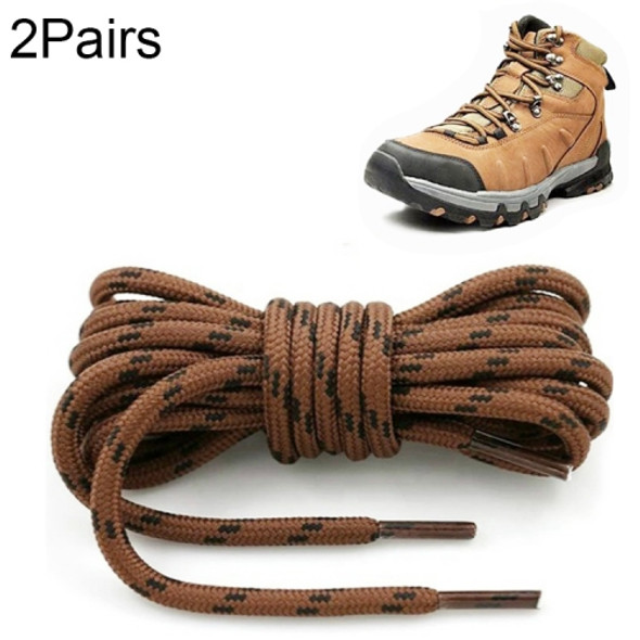 2 Pairs Round High Density Weaving Shoe Laces Outdoor Hiking Slip Rope Sneakers Boot Shoelace, Length:120cm(Red Brown-Black)