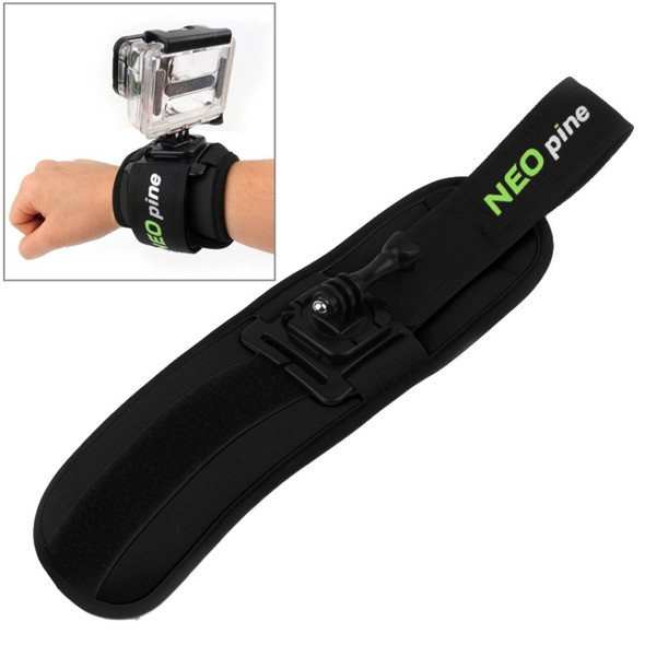 NEOpine GWS-5 Sports Diving Wrist Strap Mount Stabilizer 360 Degree Rotation for GoPro  NEW HERO /HERO6   /5 /5 Session /4 Session /4 /3+ /3 /2 /1, Xiaoyi and Other Action Cameras(Black)