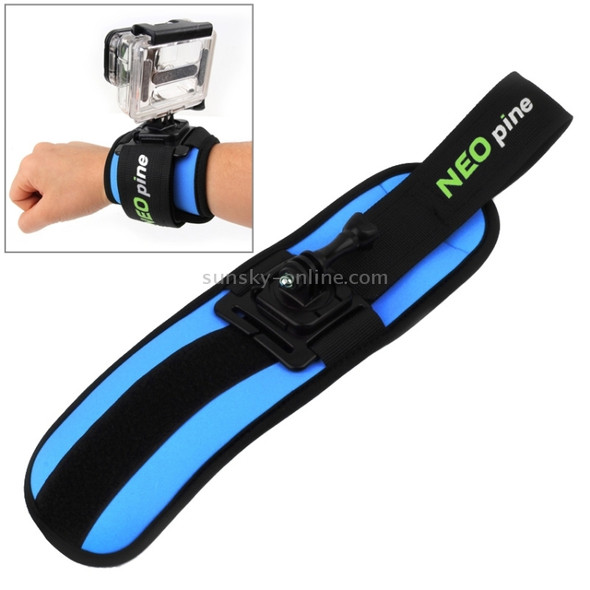 NEOpine GWS-5 Sports Diving Wrist Strap Mount Stabilizer 360 Degree Rotation for GoPro  NEW HERO /HERO6   /5 /5 Session /4 Session /4 /3+ /3 /2 /1, Xiaoyi and Other Action Cameras(Blue)