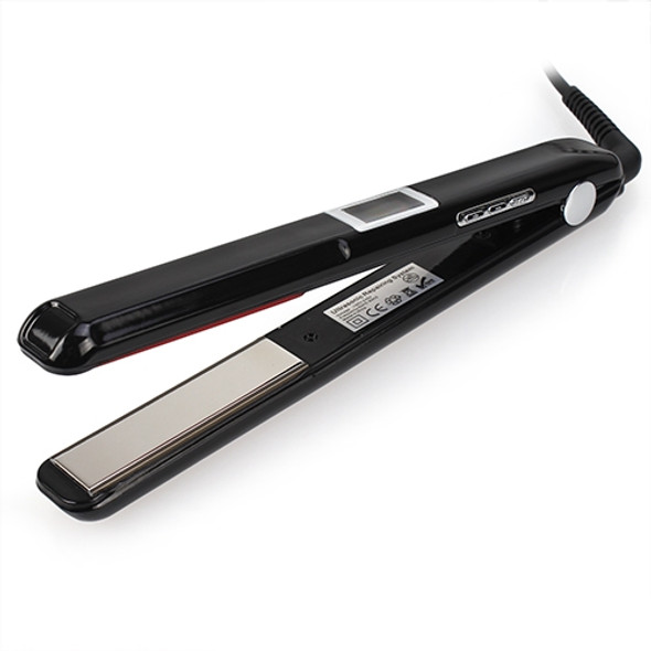 RUCHA Ultrasonic Infrared Hair Care Iron Straightener with Adjustable Upgraded LCD Display, Plug standard:EU(Black)