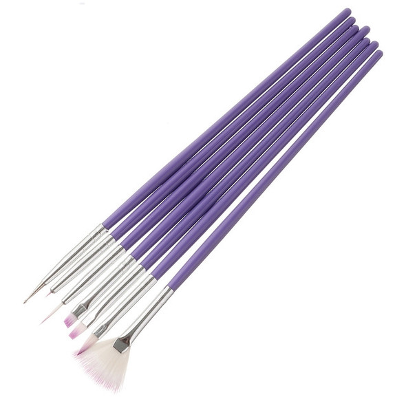 3 PCS Purple Pen Nail Manicure Brush Set Pen Painting Pen Row Pen Painting Pen Point Drill