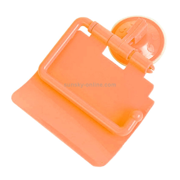 2 PCS Colorful Waterproof Plastic Toilet Bathroom Kitchen Wall Mounted Roll Paper Holder Carrier Home Decoration Tools(Orange)