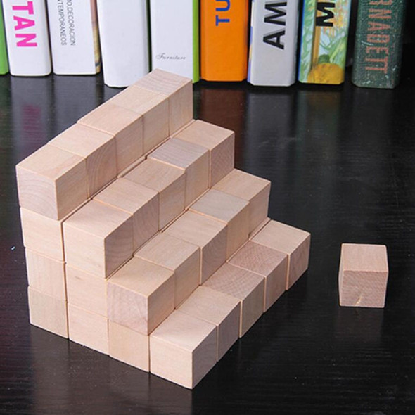 100 PCS / Set Wood Color  Elementary School Mathematics Teaching Aid Cube Cube Mold Stereo Recognition Graphics Tool, Size:1.5cm