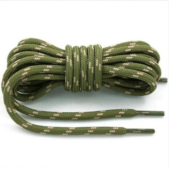 2 Pairs Round High Density Weaving Shoe Laces Outdoor Hiking Slip Rope Sneakers Boot Shoelace, Length:120cm(Army Green-Khaki)