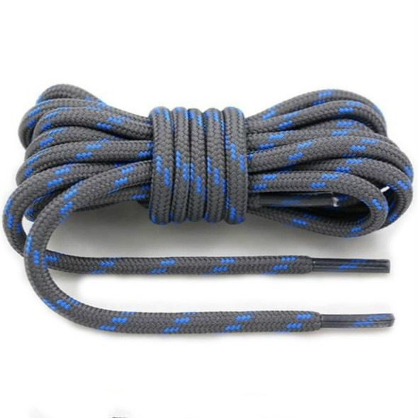 2 Pairs Round High Density Weaving Shoe Laces Outdoor Hiking Slip Rope Sneakers Boot Shoelace, Length:120cm(Dark Gray-Blue)