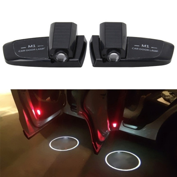 2 PCS Intelligent Induction HD Projection Car Door Welcome Lamps Display Logo for Ferrari(Black)
