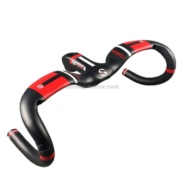 TOSEEK UD Carbon Fiber Ultralight Road Bike Handlebar, Size: 440x120mm (Red)