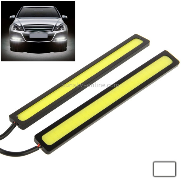 2 x 6W DIY White LED Daytime Running Light / DRL Lamp, Length: 17cm(Black)