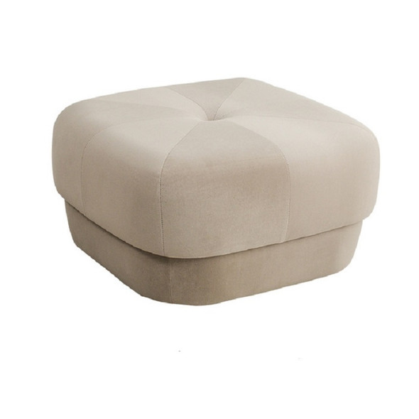 Modern Fabric Solid Wood Stool Thickened Small Stool Living Room Stool, Specification:Large Light Gray